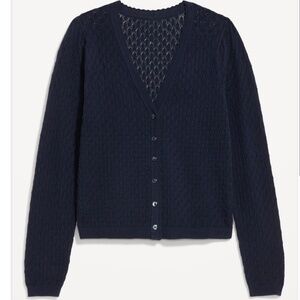Old Navy SoSoft Lite Pointelle Navy Blue Cardigan, Plus Size 4X
